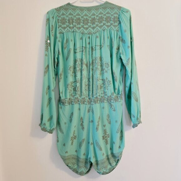 As Seen On Vanessa Hudgens Spell Skull Tribe Playsuit Romper Turquoise XS b63E - Picture 5 of 16